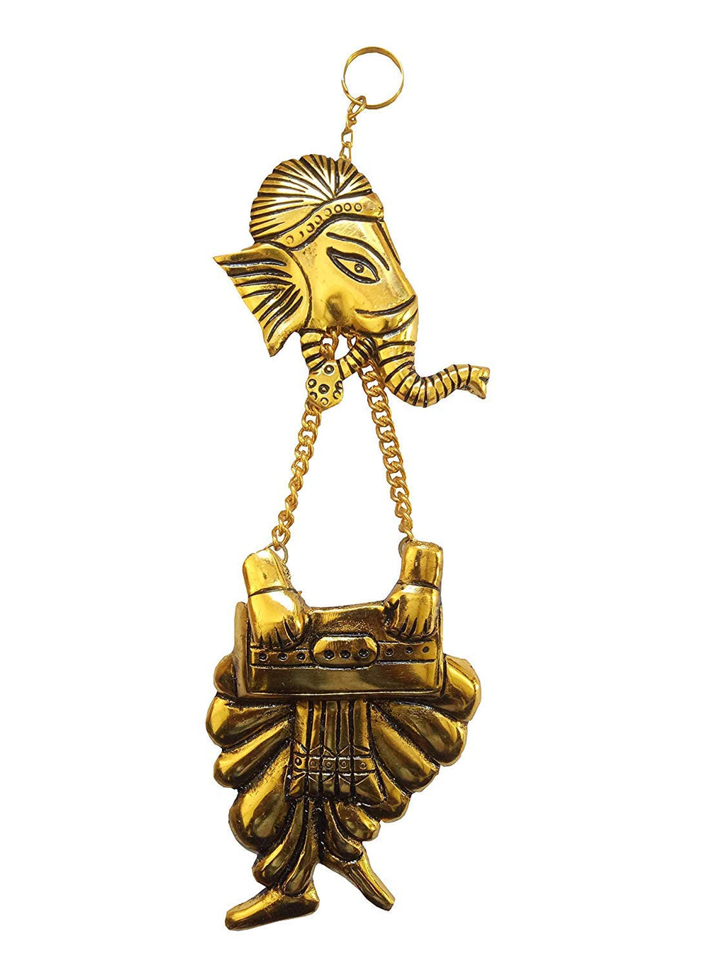 Prince Home Decor & Gifts Aluminum Wall Hanging Ganesha Set (Gold)