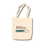 snapiq COTTON 350 GSM Canvas Tote Bag for Women and Girls Thick Fabric with Zipper (Beige, Weekend Loading)