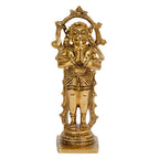 ARTVARKO Brass Hanuman Standing Idol Murti Statue Idol God Bajrangbali Bhagwan Sankat Mochan for Entrance Temple Mandir Pooja Puja 5.5 Inch
