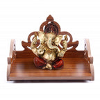 CRAFTSFY ooden Wall Mount Temple for Home Shop Office | Art and Craft Wooden Temple | Home Temple | Puja Mandir |Wall Hanging and Table Top Home Mandir Temple (Brown Color) (Brown)