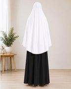 Aaraish White Namaz Makhna with Front Zip for Women | Soft Lightweight Prayer Wear | Full Coverage Salah Dress for Hajj, Umrah & Daily Prayer