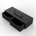 ETIQUETTE ART Wall Mounted Floating Wall Shelf Hanging Puja Temple Shelf with Drawer Stylish Wood God Stand for Pooja Room Mandir Stand for Temple (Black)