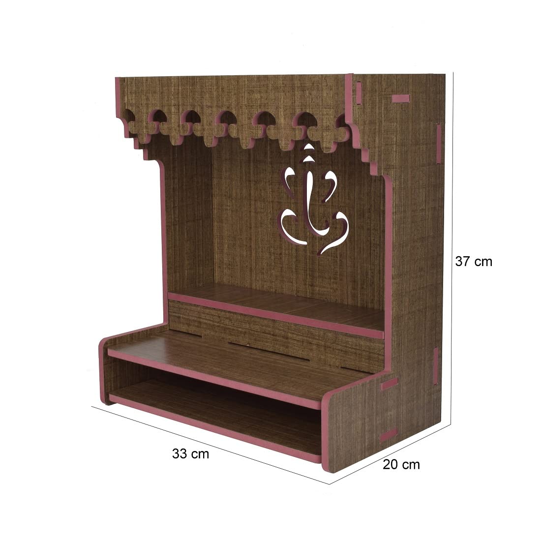 nexat Wooden Door Mandir for Home | MDF Compact Pooja Temple with Doors | Decorative Temple for Office (528)