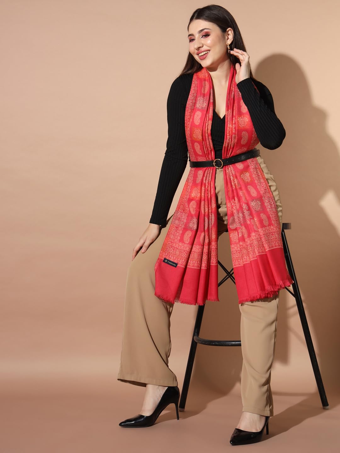 Pashmoda Women Firoza Woven Design Jamawar Shawl (Size 101X203 CM)