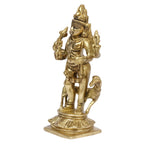 ARTVARKO Brass Bhairo Baba Murti Idol Kaal Bhairav with Dog Mahakaal Figurine for Home Puja Temple 5.5 Inches