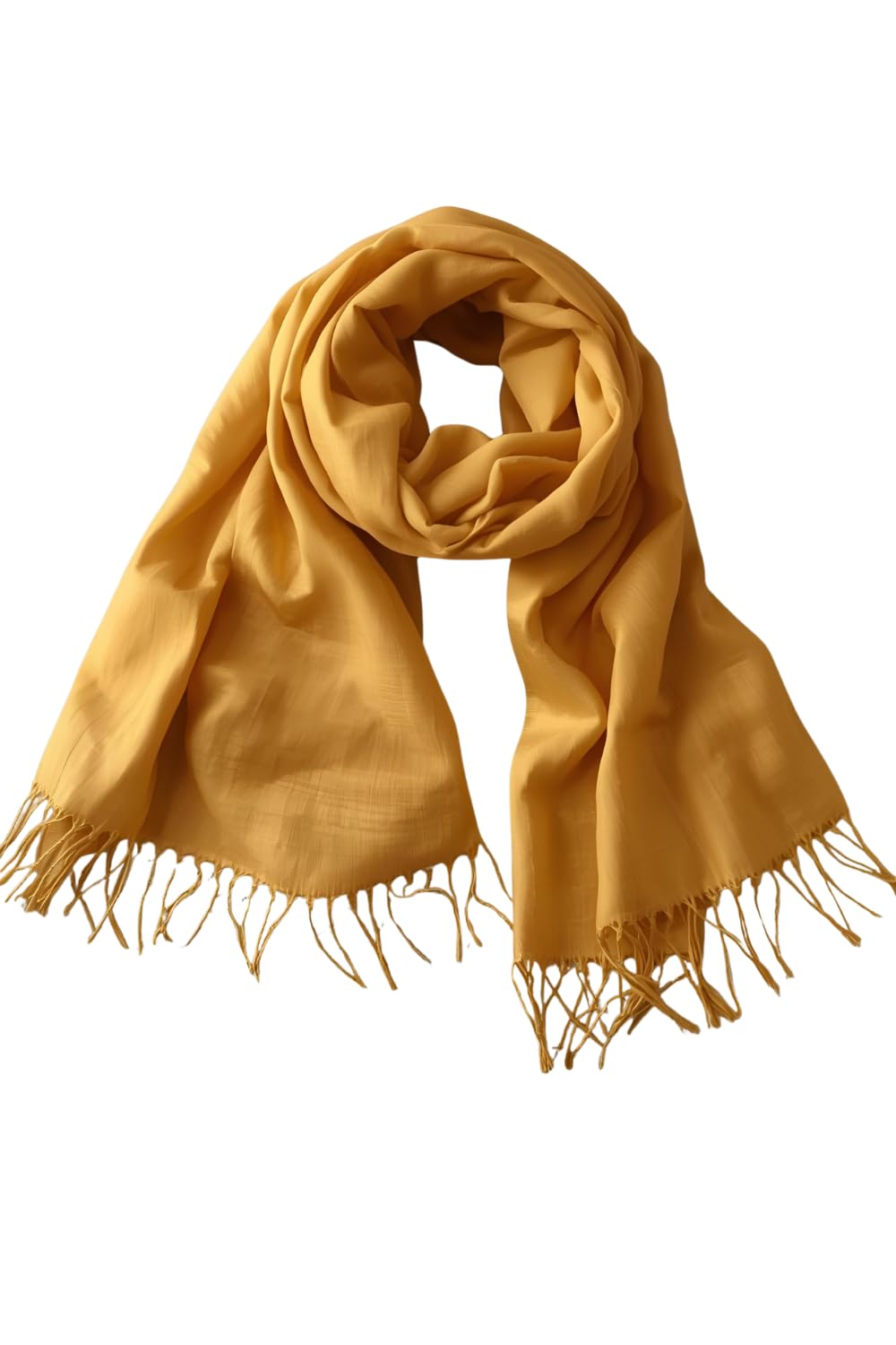 FM Trends Stylish Plain Scarf for Women & Girls | Solid Color Stole, Dupatta, Shawl | Elegant Ladies Accessory (Gold, 1.8 meters)