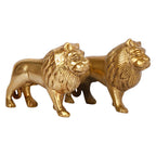 ARTVARKO Brass Lion Pair Statues 4 Inch Pack of 2 | Vastu & Feng Shui Lion Showpieces for Home, Office, Study Table & Entrance | Brass Decorative Lion Figurines for Protection, Prosperity & Home Décor