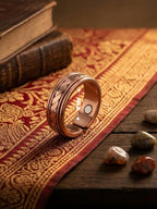 Mani Monk Handmade Adjustable Magnetic Copper Ring Traditional Jewelry