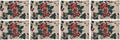 PRAKARTIK BY INDUARTS 100% Cotton Rose Floral Rectangular Dining Table Mat. Red Set of 8 Kafalo