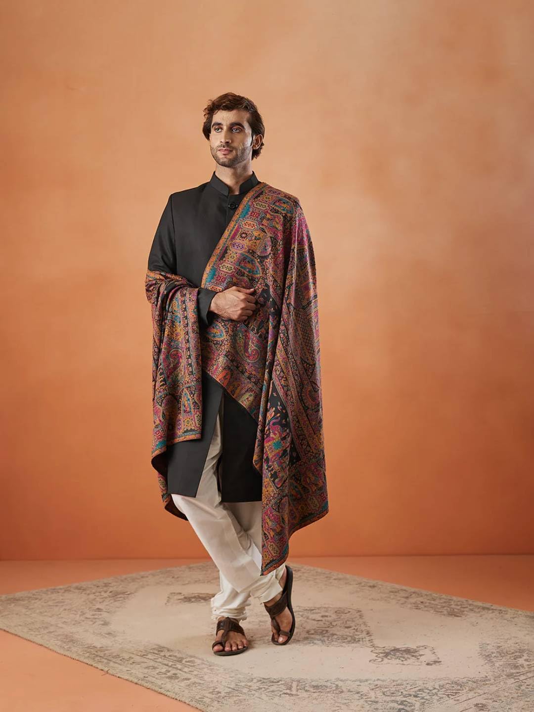 Pashmoda His and Her Gift Set of Kaani Shawls With Wooden Gift Box