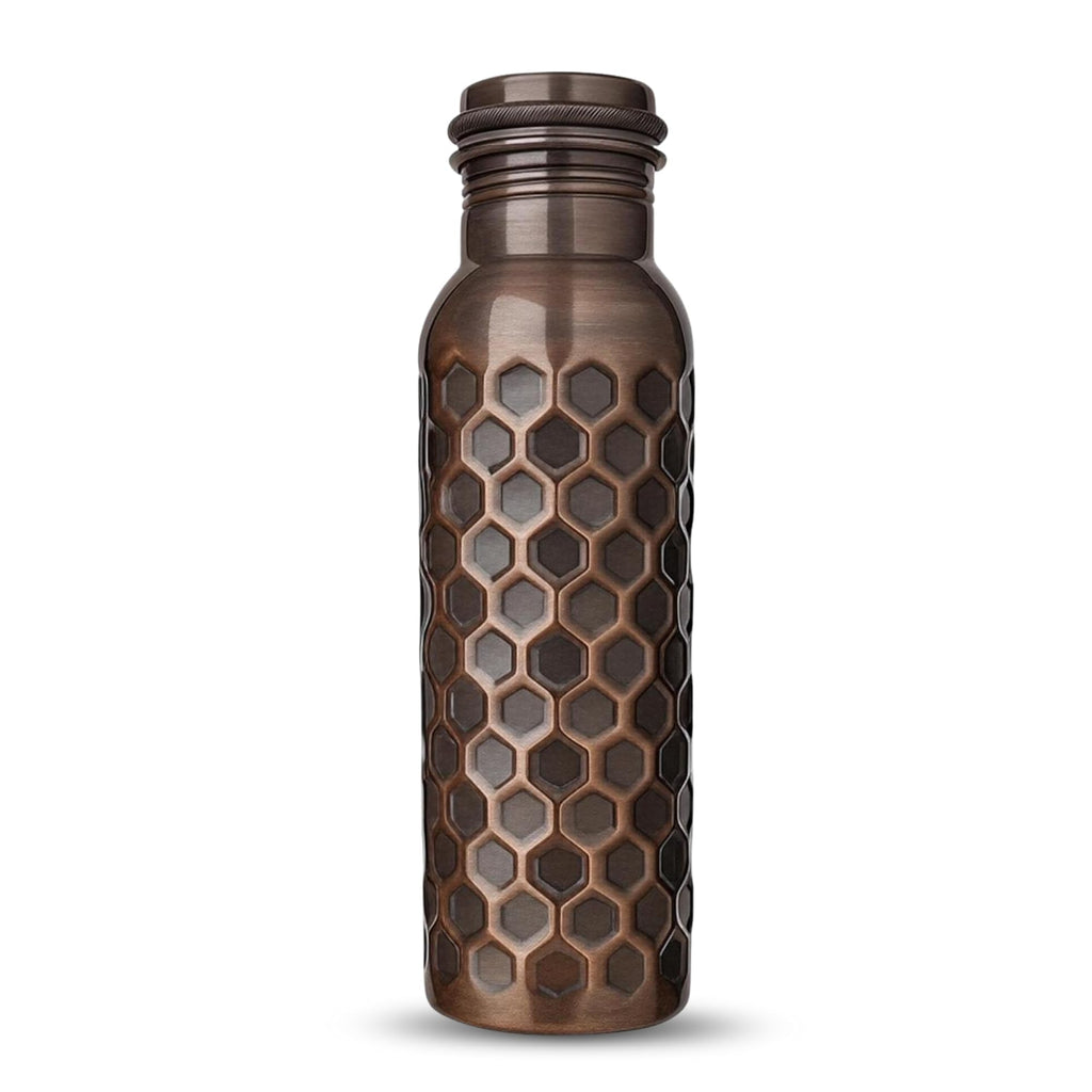 Metallix Copper Water Bottle 1 Ltr | Copper Bottle for Men & Women | 100% Pure Copper | BPA Free & Leak Proof | Easy to Carry | Suitable for Yoga, School & Office (Antique Bronze)