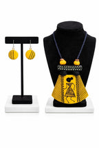 Create -hub ; By Indrani Saha Handpainted Warli Terracotta Necklace Set for Women - Tribal Ethnic Statement Jewelry with Earrings - Lightweight Handmade Clay Jewelry