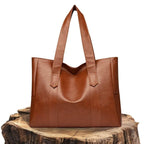 Butterfly Design Women Tote Large Leather Tote Bag, Woman's Leather Purse, Large Capacity Hand Bag (Brown)