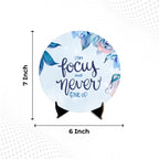 Artvibes Showpiece Idols and Figurines for Home and Office Decor | Wooden Stylish Quotes Stay Focus Never Give Up Table, Desk | Living Room | Modern Art | Motivational Show Piece (SP_1201)