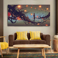 VIBECRAFTS Canvas Paintings for Living Room Beautiful Wall Painting of Man Walking on Tree Fitted with Wooden Frame for Home | Office | Gift (PTVCH_2266) (48 x 24 Inches)