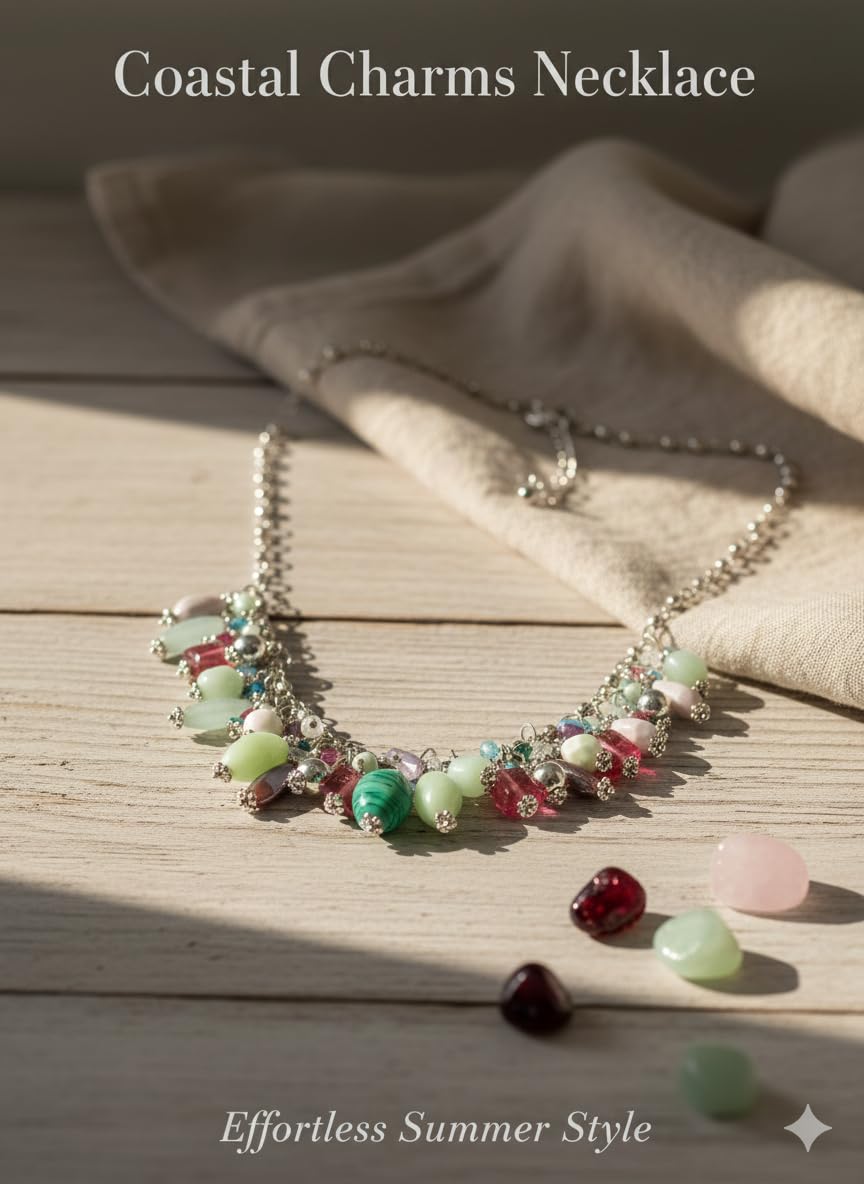 DCA Handmade Latest Trendy Boho Charms Western Fashion Jewellery Necklace for Girls and Women(4452) (Multi colour)