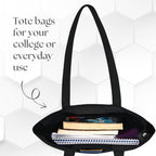 DANIOO DON'T WORRY WE CARRY Canvas Reusable Cloth Tote Bag With Zipper and Inner Pocket For Women and Girls, Travel/Beach/Gift/College Tote bag Pack Of 1 (Black) (White, Orange)