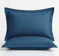 BSB Homes® Luxury Cotton Solid Flanged Pillow Covers | Ultrasoft Breathable Flap Closure | Pack of 2 Pillow Covers King Size (Teal Blue, 18 x 28 Inches)