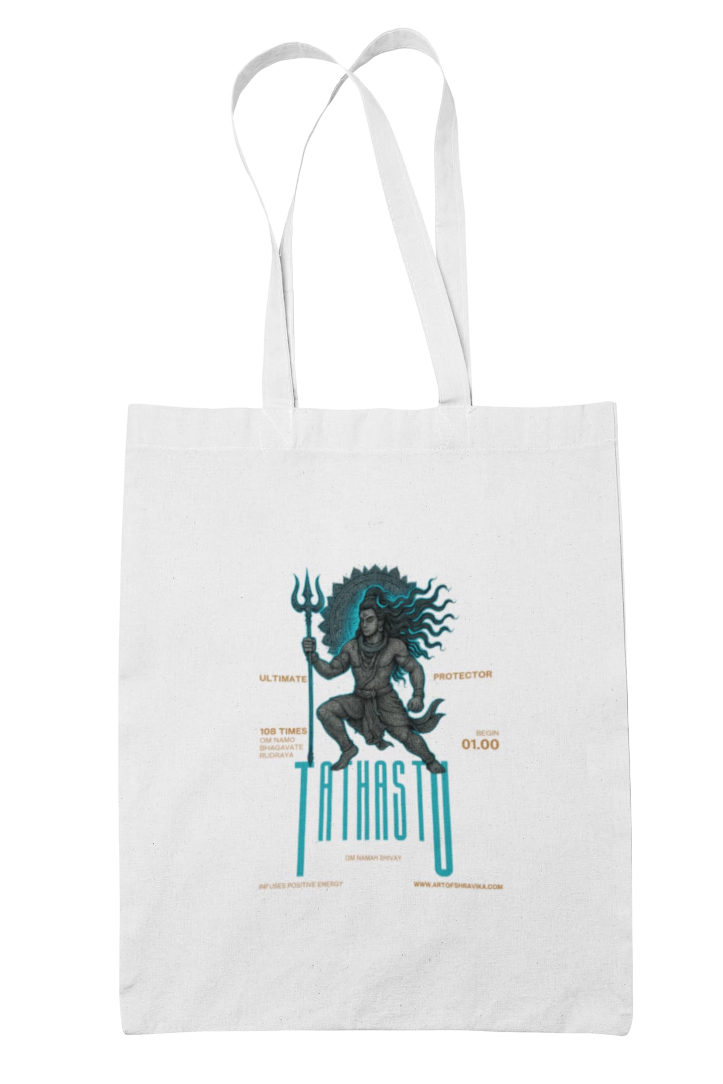 Art of Shravika Tote-Bag with Mythical Warrior Design | Durable Cotton Canvas | Eco-Friendly Shopping & Daily Carry