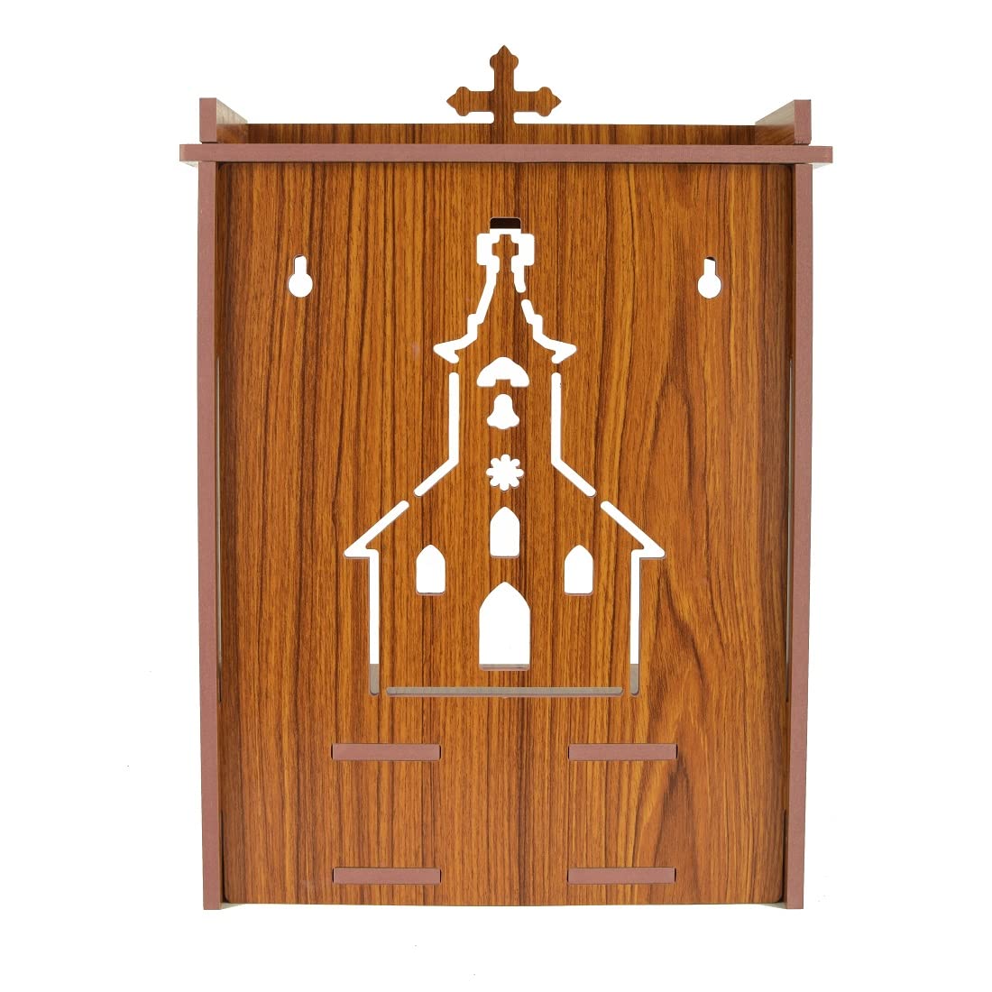 YIXT Premium Wooden Temple with Drawer | Wall Mount & Tabletop Mandir for Home | Compact Pooja Ghar with Storage | White and Black