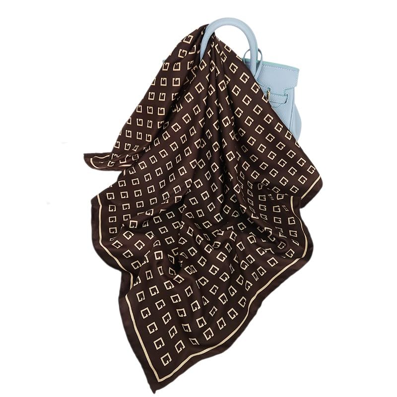 CrossKulture Printed Poly Silken feel Scarf Stole for Women | Stylish, Soft, & Lightweight | Satin Feel Neck, Hair & Head Scarf for Women | Square Silk Stole for Handbag (Colour75)