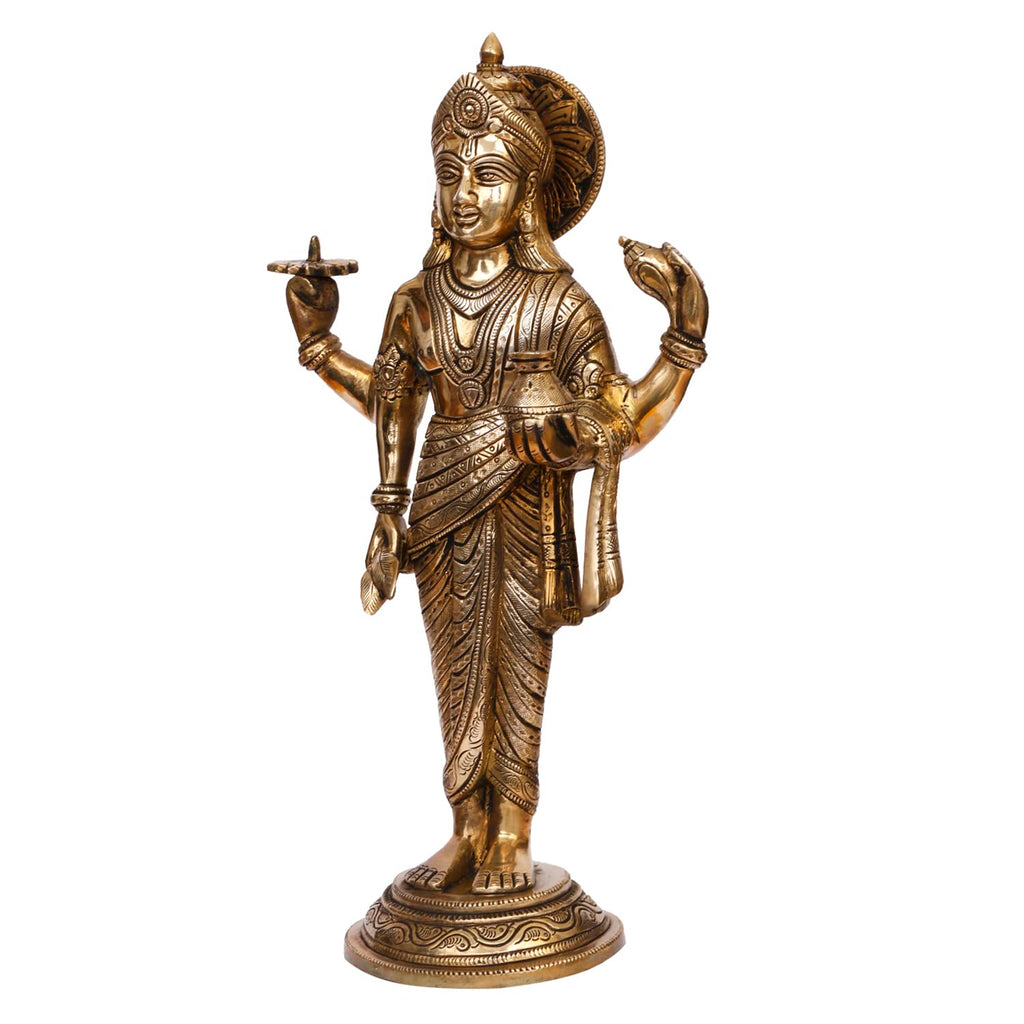 ARTVARKO Brass Dhanavantari Idol The Physician of Gods Dhanvantri Dhanwantri Statue Height 15 Inch