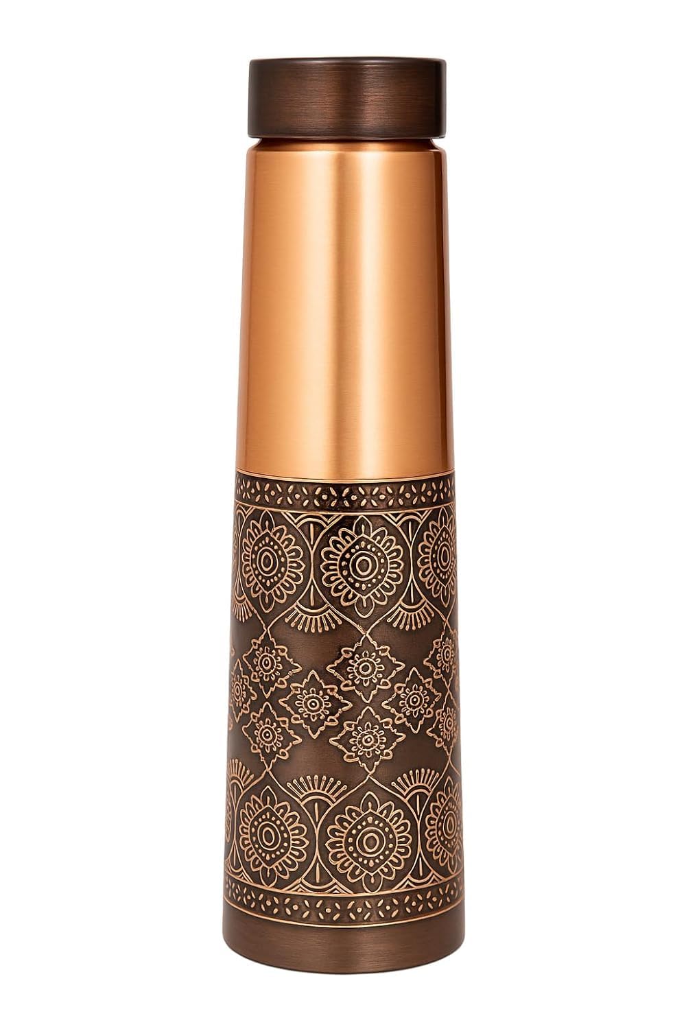 viDixn 100% Pure Copper Water Bottle 950ml – Ayurvedic Leak-Proof Copper Bottle for Drinking Water – Handcrafted Mandala Design – BPA-Free & Eco-Friendly – Improves Immunity & Digestion