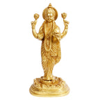 ARTVARKO Brass Lakshmi Maa Devi Idol Statue for Home Puja Goddess Laxmi Luxmi Standing Idols Showpiece for Temple 15.5 Inches