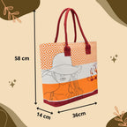 earthsave All Purpose Tote Bags – Traveler Girl | Printed Organic Multipurpose Cotton Bags | Cute Hand Bag for Girls | Best for College, Travel | Reusable Shopping Bag | Eco-Friendly Tote Bags