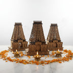 Rameshwaram Temple Wooden 3D Model – 10 Inch Decorative Mandir Replica for Home, Office & Gifting Handcrafted Showpiece Miniature Mandir, Laser Cut Pooja Room Deco