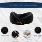 Store2508 Spungee Microbeads Travel Neck Pillow with Eye Mask & Ear Plugs (Red)