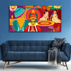 VIBECRAFTS Celebration Onam Festival Premium Canvas Wall Painting With Frame for Living Room Drawing Room Home|Office|Gift (PTVCH_2220)