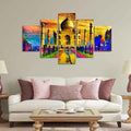 VIBECRAFTS Beautiful Taj Mahal Canvas Wall Painting Set of Five For Home|Office|Living Room|Gift (PTVC5Pcs1_5521)