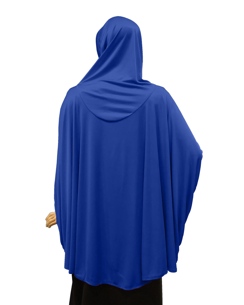 Mehar Hijab's Modest Women's Stylish Instant Sleeve Hijab Solid Polycotton Feel Good Fabric HANANA Sleeve Hijab Free Size (Royal Blue)