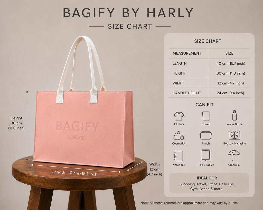SAVNKITA Bagify by Harly Premium Felt Tote Bag For Shopping & Offiice. | Primium Felt Material Bag.