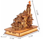 Handmade Wooden Shri Ram mandir Ayodhya 3D Wood Tempal for Home Decoration, Office, and Gift ! Full Polished Shri Ram Janmbhoomi Temple 3D Model Ideal for Home Decor and Pooja