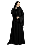 Mehar Hijab Zakia Long Khimar – Modest Islamic Wear | Ready to Wear One-Piece Instant Hijab for Women | Full Coverage Soft Fabric (Black, X-Large)