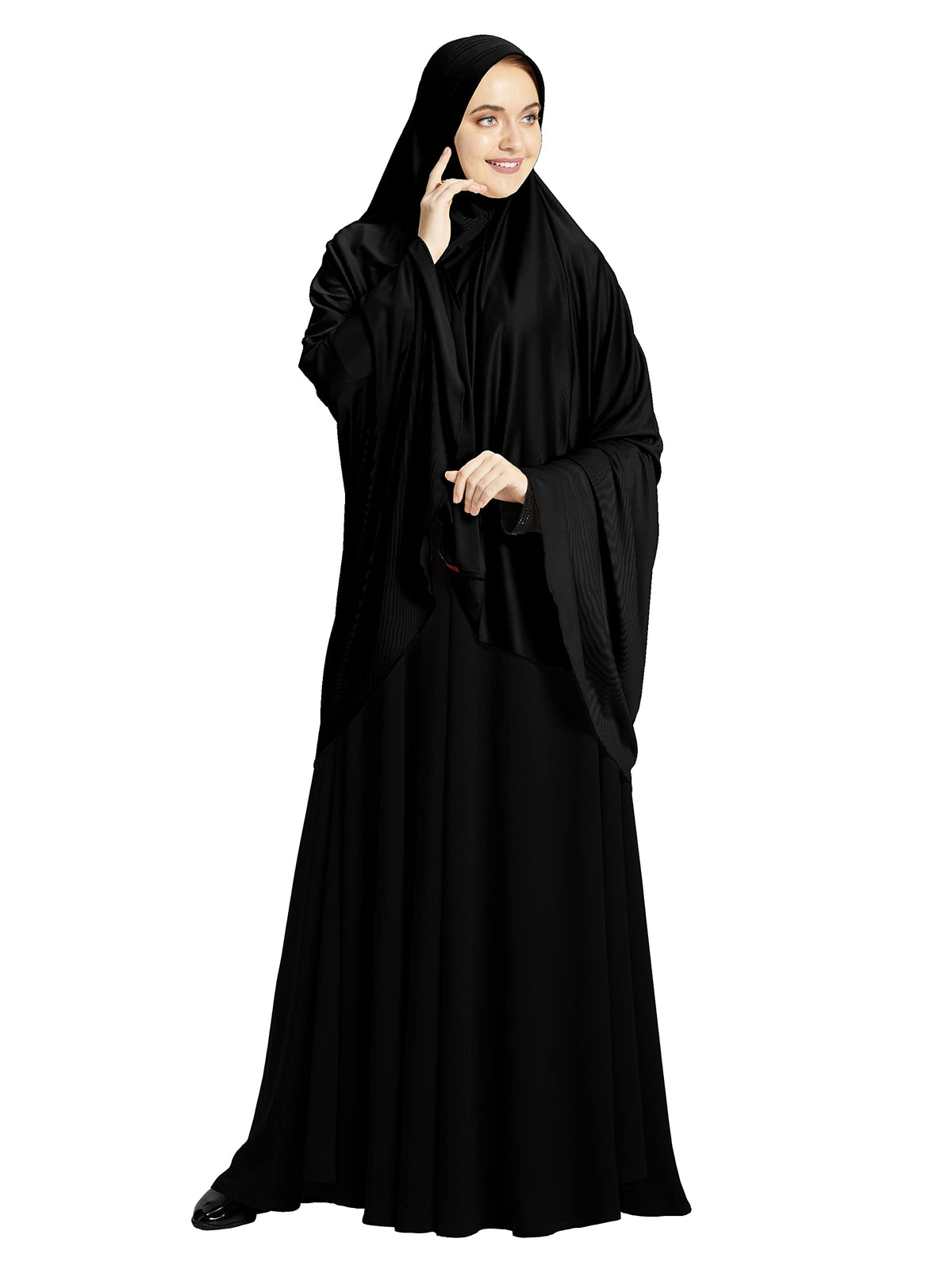 Mehar Polycotton Hijab's Modest Women's Long Casual Style Hijab Icra Feel Good Fabric Zakia Hijab (Black, Large)