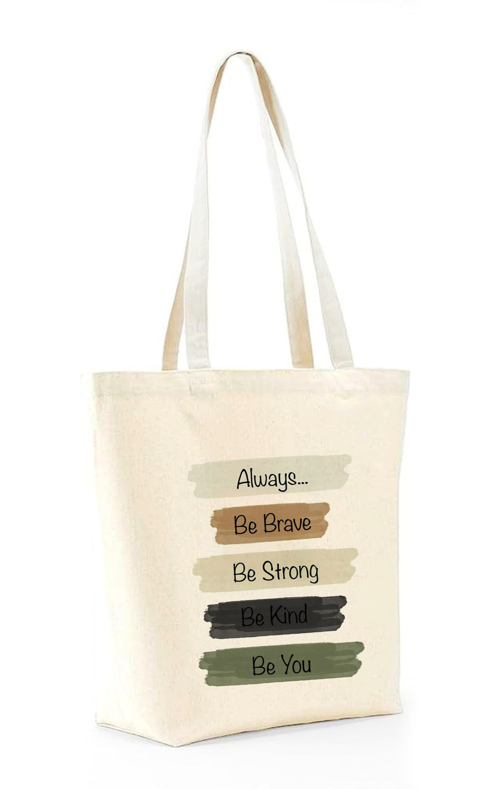 Heu Motivational Quote Canvas Tote Bag | Eco-Friendly Reusable Cotton Shoulder Bag | Inspirational Printed Shopping Tote for Women & Men