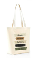 Heu Motivational Quote Canvas Tote Bag | Eco-Friendly Reusable Cotton Shoulder Bag | Inspirational Printed Shopping Tote for Women & Men