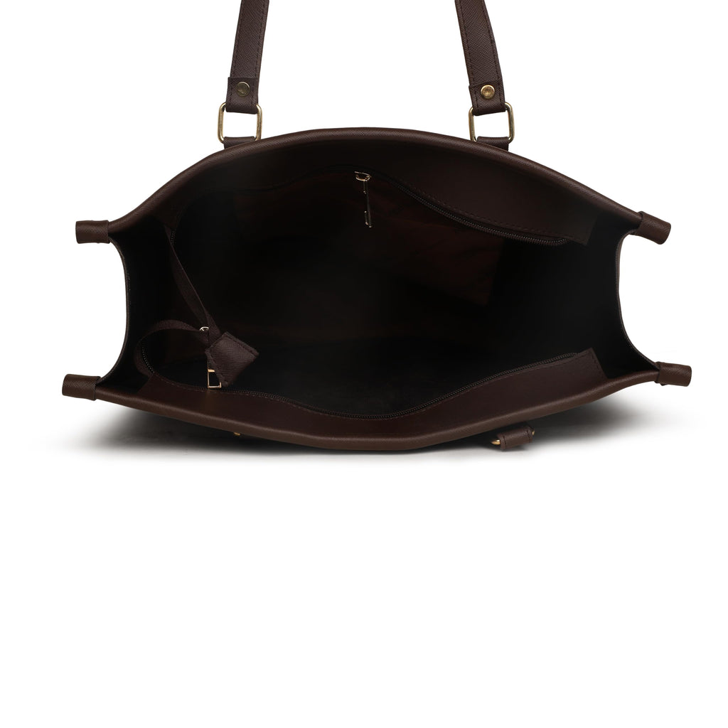 LEGAL BRIBE Printed Tote Bag (Red and Brown)