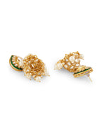 ZAVERI PEARLS Green Meenakari Dazzling Stones Beads Bridal Necklace Earring & Maangtikka Set For Women-ZPFK18886