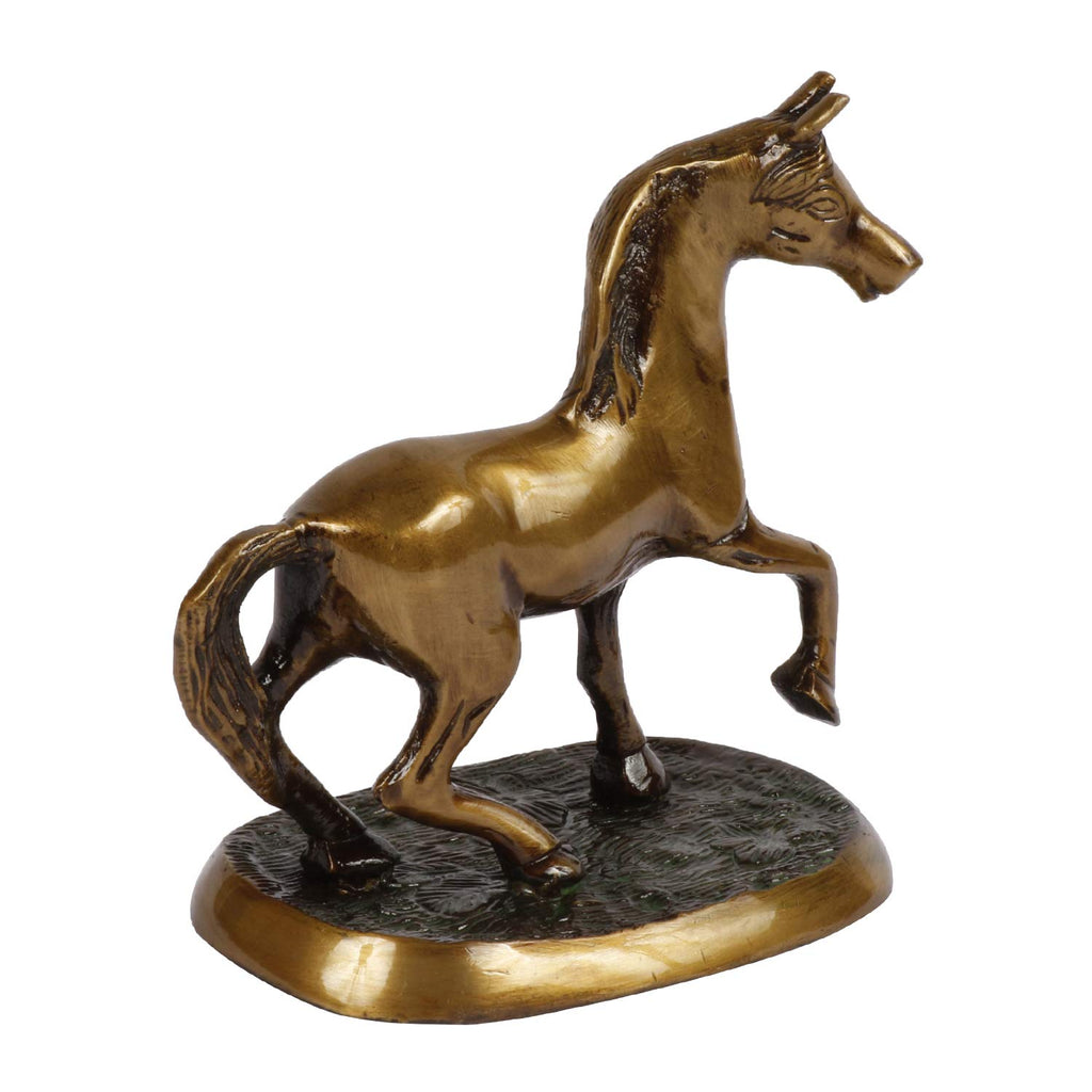 ARTVARKO Running Horse Statue Brass Animal Feng Shui Home Office Decor Showpiece Paper Weight Good Luck for Success and Prosperity.