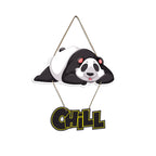 Artvibes Chill Panda Printed Wooden Wall Hangers Decorative Items with Quotes for Home Decor | Office | Gift | Livingroom, Bedroom | Modern Designer Decoration Artworks Hangings (WH_5714N), Abstract
