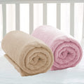 A Brand New - Umi Super Soft Single Layered Flannel Baby Blanket - Pink & Beige | Cozy & Breathable | Warm, Soft, and Comfortable | Perfect for Newborns | Unisex Design for Boys & Girls (Pack of 2) Kafalo
