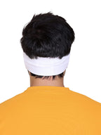 Gajraj Wide, Moisture Wicking and Non-Slip Exercise Workout Cotton Headband for Men and Women (Pack of 2) (Black-White)