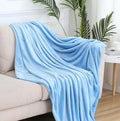 VOMZER Premium Plush Double Blanket | 300 GSM Lightweight Cozy Soft for Bed Sofa Couch Travel Camping| 153x229 Cm /60x90 Inches Washed Blue Kafalo