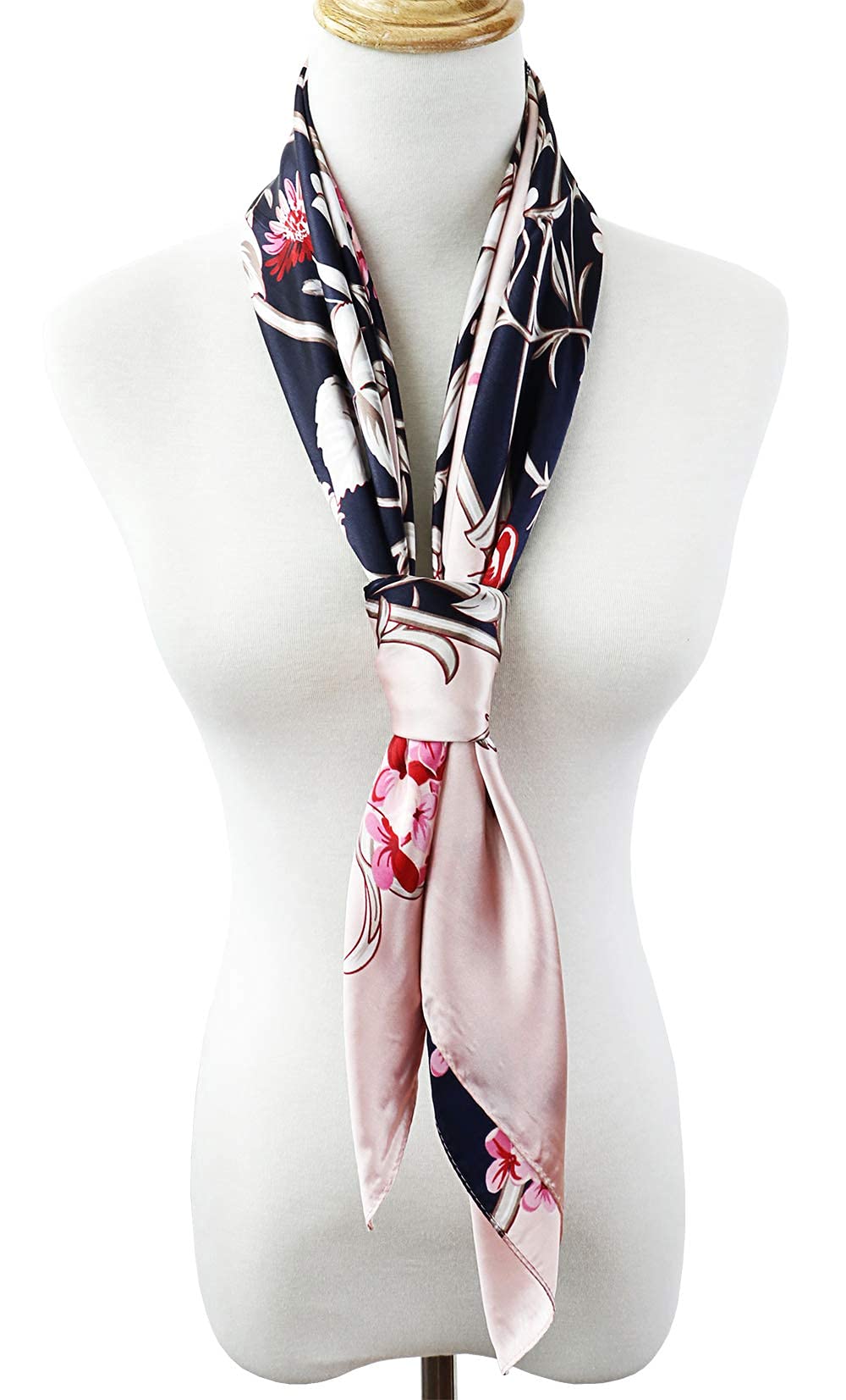 PALAY Satin Scarf For Women Stylish Hair Wrap 90 * 90Cm Pink
