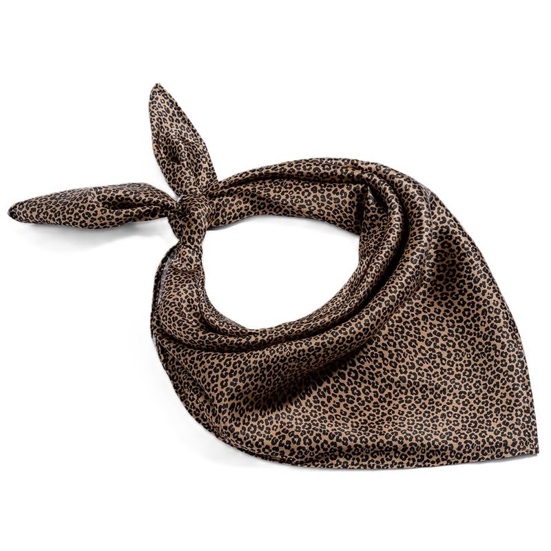 Hair Drama Co. Le Nior Print Bandana Head Scarf for Women | Silk Satin Head Wrap Bandana Scarves | Boho Style Statement Headband Stylish Design | All Day Wear Scarves | Hair Scarf Accessories