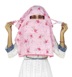 Switchon Export quality Cotton Innovative scarf with closer Hook and Loop Tape- Multi (Pink_Red)